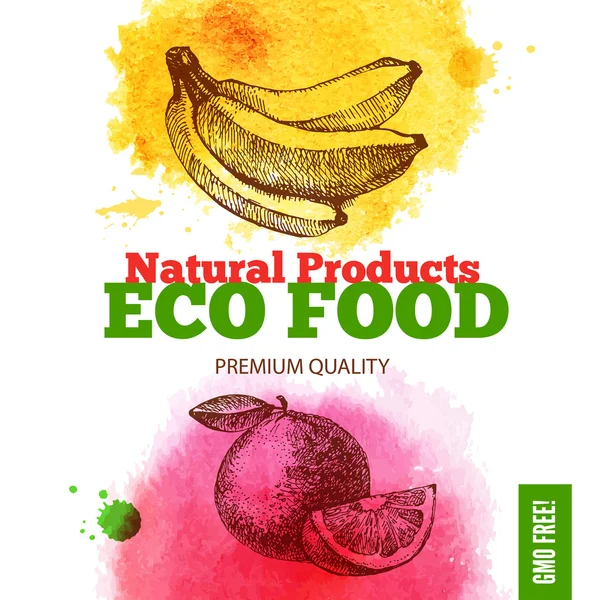 Eco food menu background. — Stock Vector