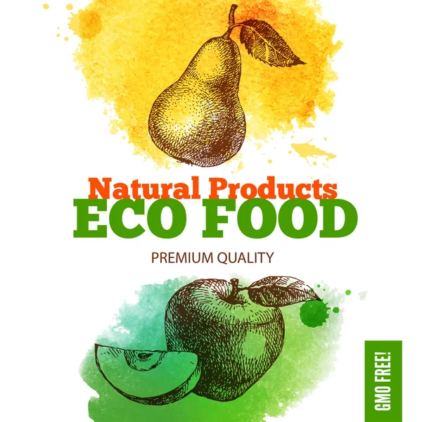 Eco menu cibo sfondo . — Vettoriale Stock