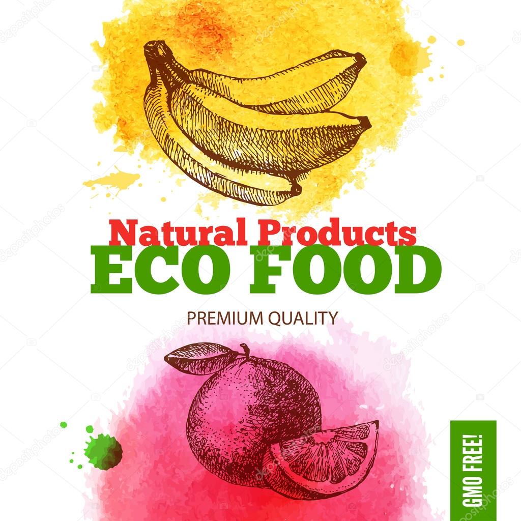 Eco food menu background.