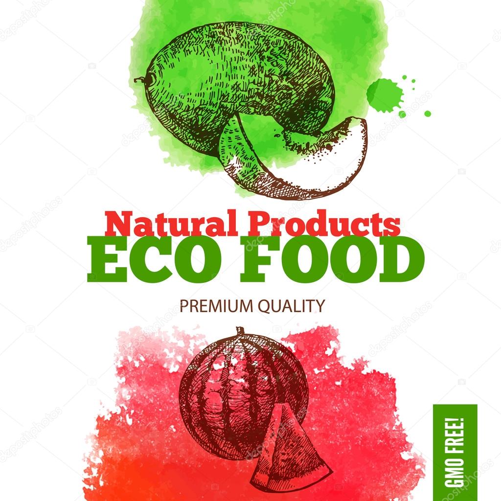 Eco food menu background.