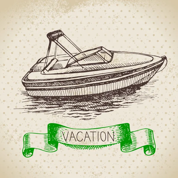 Bosquejo familia vacaciones fondo — Vector de stock