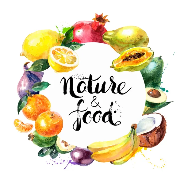 Eco fundo menu de alimentos . — Vetor de Stock