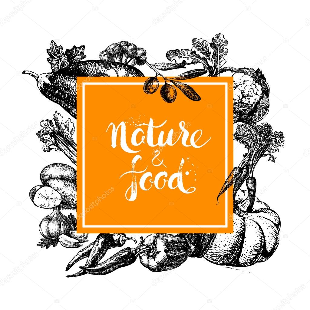 Eco natural food menu background.