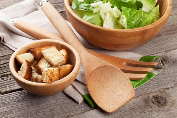Cezar proaspăt sănătos salată de gătit — Fotografie, imagine de stoc