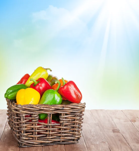 Paprika i låda — Stockfoto