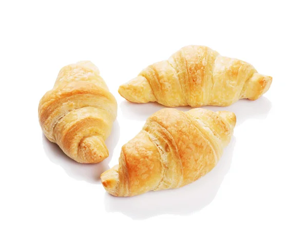 Tři čerstvé croissanty — Stock fotografie