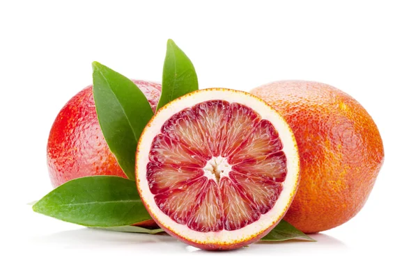 Three ripe red oranges — Stock Photo, Image