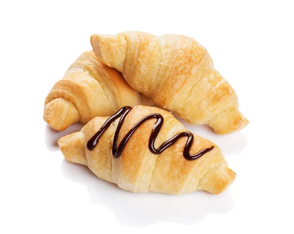 Tři čerstvé croissanty — Stock fotografie