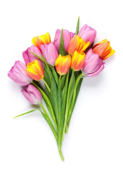 Buquê de tulipas coloridas frescas — Fotografia de Stock