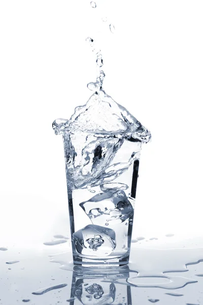 Glass of water with ice — Stock Photo, Image