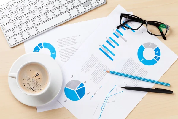 Office desk workplace with pc — Stock Photo, Image