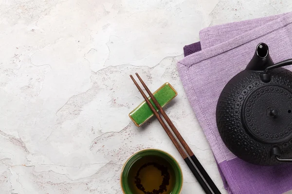 Asian tea and teapot — Stock Photo, Image