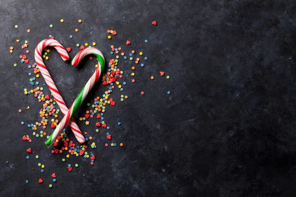 Candy canes heart — Stock Photo, Image