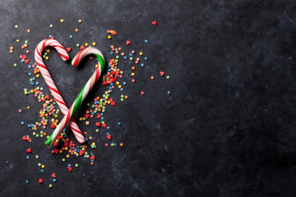 Cañas de caramelo corazón —  Fotos de Stock