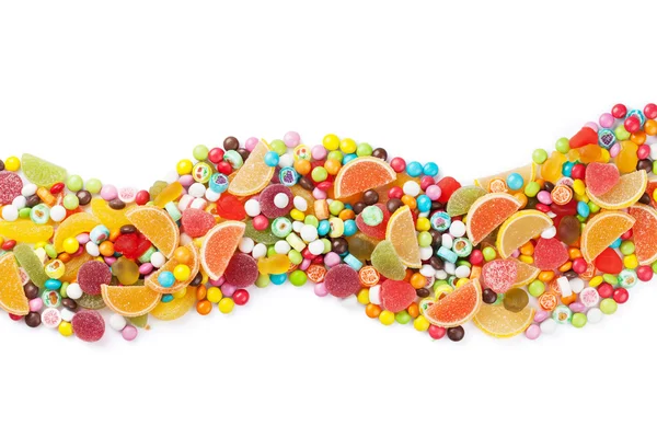 Kleurrijke snoepjes, jam en marmelade — Stockfoto
