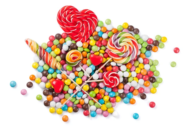 Bunte Bonbons und Lutscher — Stockfoto