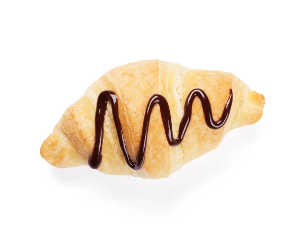 Fresh homemade croissant with chocolate — Stock Photo, Image