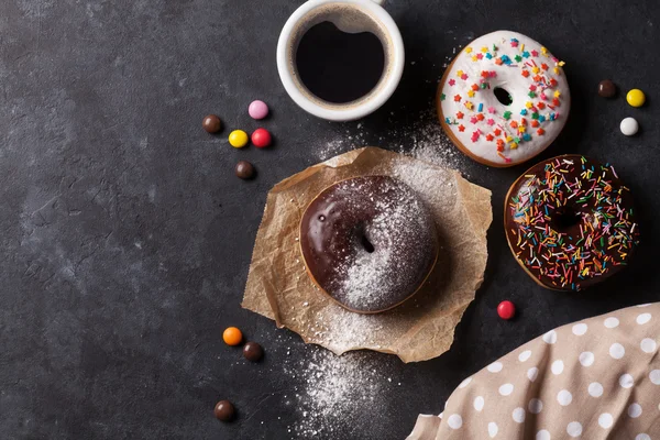 Ciambelle e caffè — Foto Stock