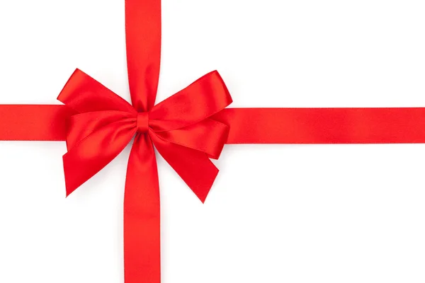 Red ribbon bow — Stock Photo, Image