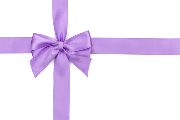 Purple ribbon bow — Stock Photo, Image