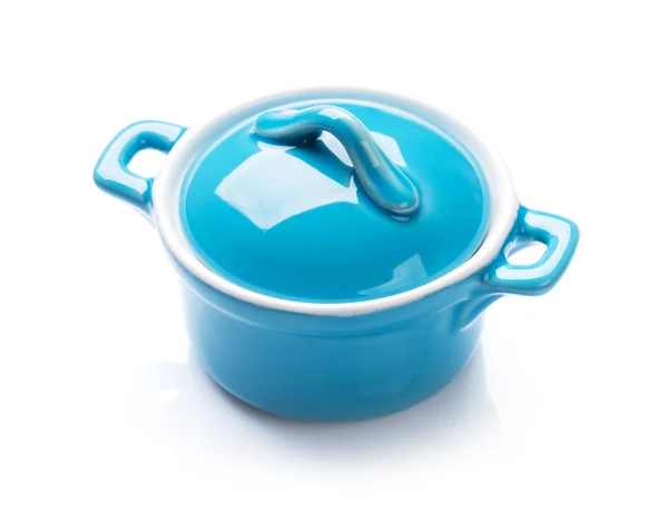 Blue saucepan. Isolated — Stock Photo, Image