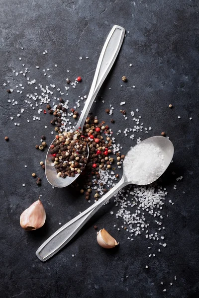 Pepper and salt spices — Stock Photo, Image