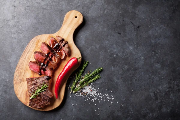 Grilled sliced beef steak — Stock Photo, Image