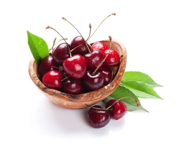Ripe cherries bowl — Stock Photo, Image