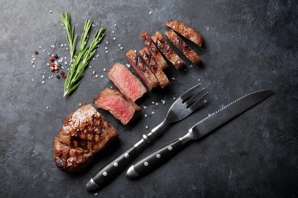 Grilled sliced beef steak — Stock Photo, Image