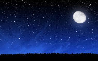 Derin gece gökyüzünde birçok yıldız ile