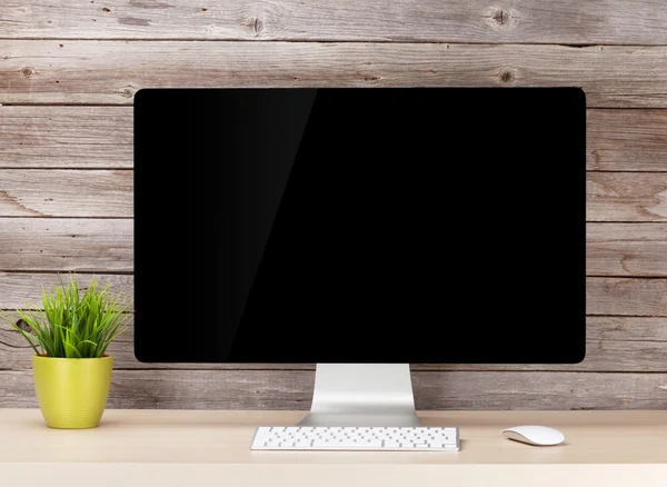 Office desk workplace with pc — Stock Photo, Image