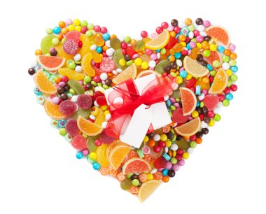 Colorful candies and marmalade heart clipart