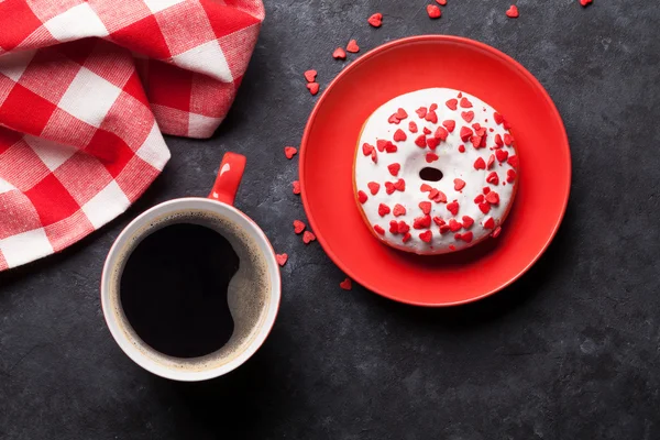 Donut e xícara de café — Fotografia de Stock