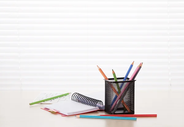 Office workplace with supplies — Stock Photo, Image