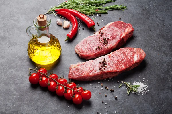 stock image Raw striploin steak