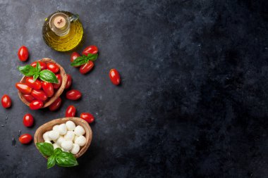 Mozzarella peyniri, domates ve fesleğen
