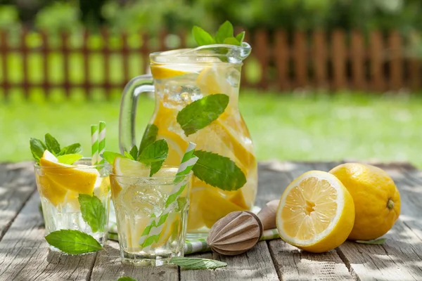 Limonada com limão, hortelã e gelo — Fotografia de Stock