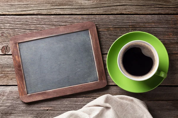 Pizarra y taza de café —  Fotos de Stock