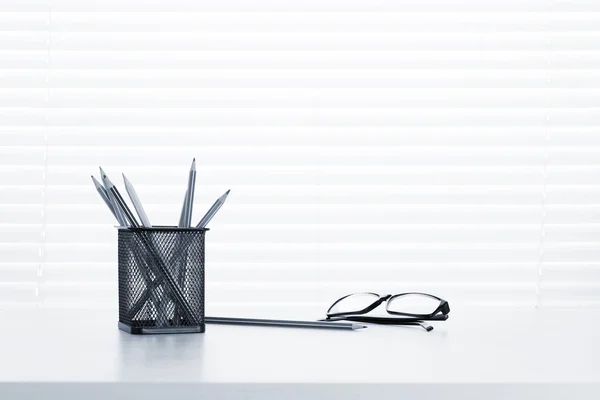 Office workplace with supplies — Stock Photo, Image
