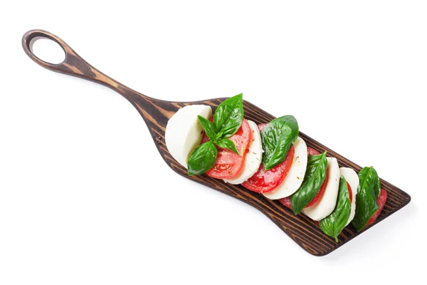 Capresesallad. Mozzarella, tomater och basilika — Stockfoto