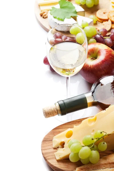 Wine, grapes, cheese — Stock Photo, Image
