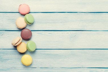 Renkli kurabiye. Tatlı macarons