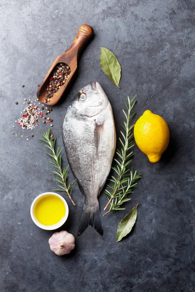 Fisk matlagning ingredienser — Stockfoto