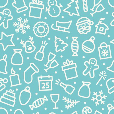 Dikişsiz desen Noel Icon set