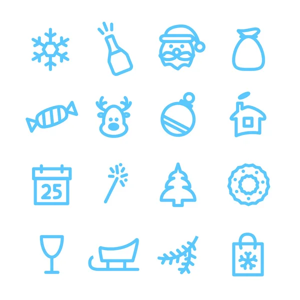 Conjunto de iconos de Navidad — Vector de stock