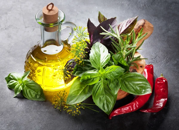 Fresh garden herbs and spices