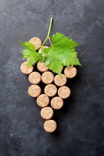 Forma de uva de cortiça de vinho — Fotografia de Stock