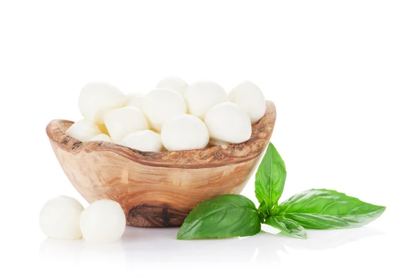 Mozzarella cheese and basil — Stock Photo, Image