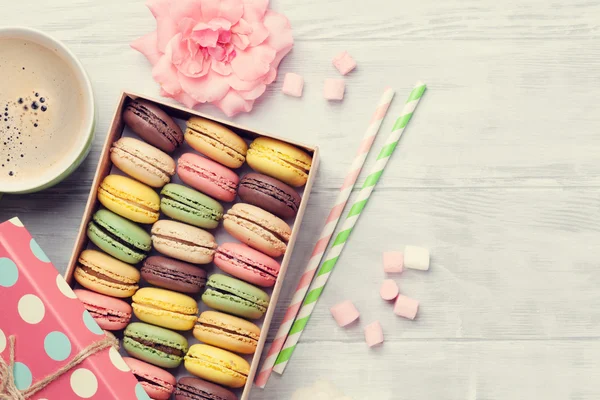 Színes édes macarons — Stock Fotó