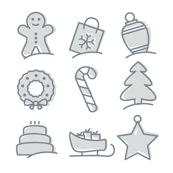 Conjunto de iconos de Navidad — Vector de stock